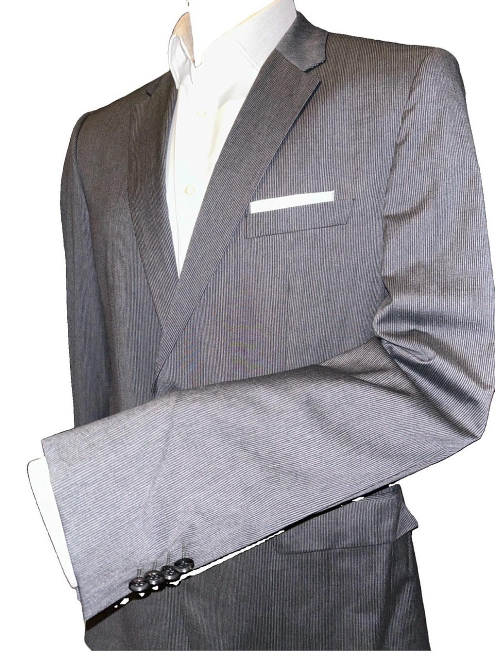 Hugo Boss The Grand Blazer Guabello Super 130s Blazer Mens 44L Gray Sport Coat